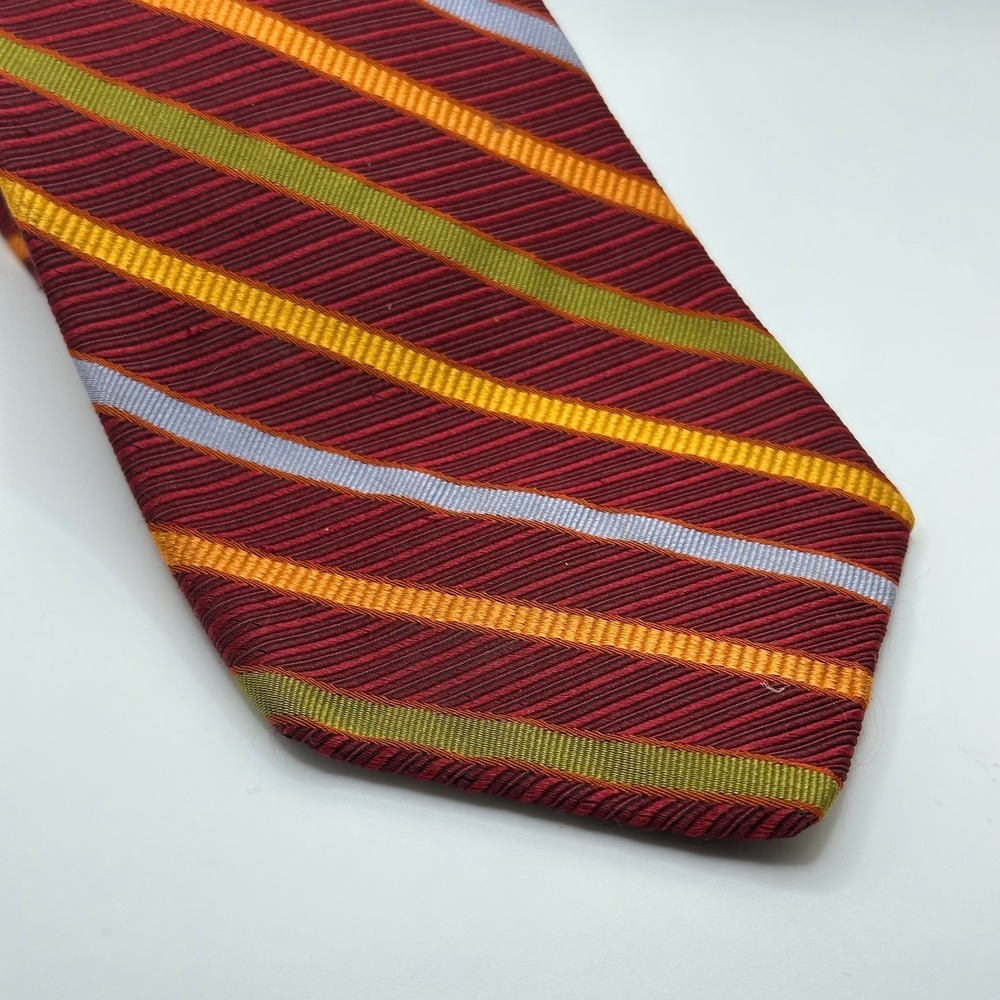Robert‎ Talbott Best of Class striped Silk tie burgundy 60" x 3.75"